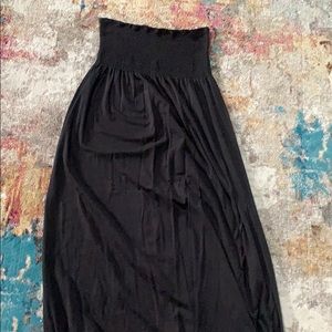 Strapless cotton maxi